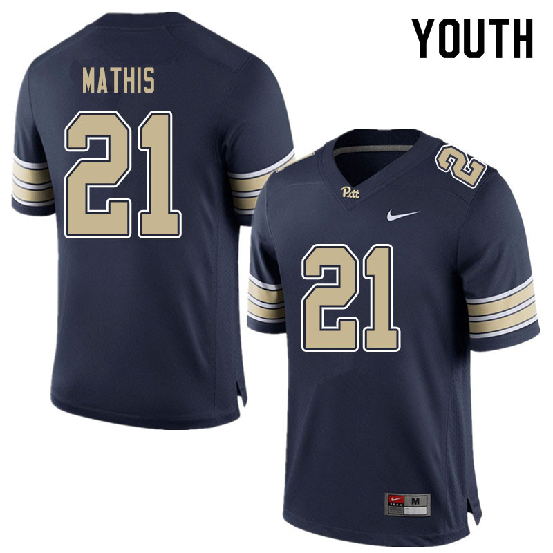 Youth #21 Damarri Mathis Pitt Panthers College Football Jerseys Sale-Blue